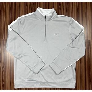 Callaway Golf Sweatshirt Mens Size L Light Gray Fleece Long Sleeve 1/4 Zip